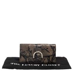 Coach Brown/Black Python Embossed Leather Soho Continental Wallet
