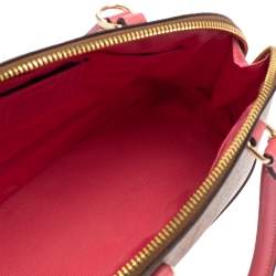 Pre Owned Coach Beige/Pink Signature Coated Canvas And Leather Mini  Sierra Satchel