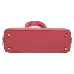 Pre Owned Coach Beige/Pink Signature Coated Canvas And Leather Mini  Sierra Satchel