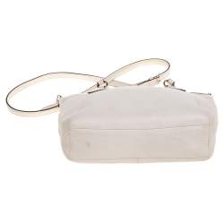 Pre Owned Coach Off White Leather Mini Kelsey Crossbody Bag