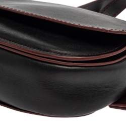 Pre Owned حقيبة كروس كوتش سادل جلد أسود