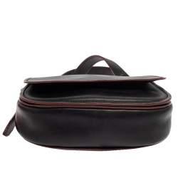 Pre Owned حقيبة كروس كوتش سادل جلد أسود