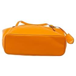Pre Owned Coach Orange Leather Peyton Zip Tote