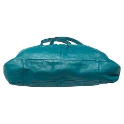 Pre Owned Coach Blue Leather Ashley Satchel