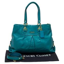 Pre Owned Coach Blue Leather Ashley Satchel