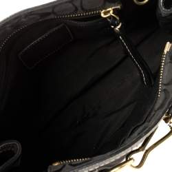 Pre Owned Coach Black Signature Canvas and Leather Hampton Tote