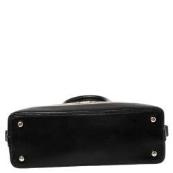 Pre Owned Coach Brown/Black Signature Coated Canvas And Leather Mini Sierra Satchel