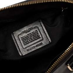 Pre Owned Coach Brown/Black Signature Coated Canvas And Leather Mini Sierra Satchel