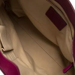 Coach Beige/Fuchsia Signature Coated Canvas and Leather Peyton Zip Tote 