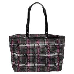 Coach Multicolor Canvas and Patent Leather Diaper Bag  