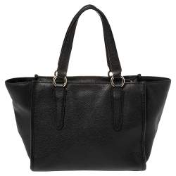 Pre Owned Coach Black Textured Leather Crosby Tote