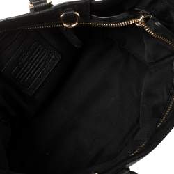 Pre Owned Coach Black Textured Leather Crosby Tote