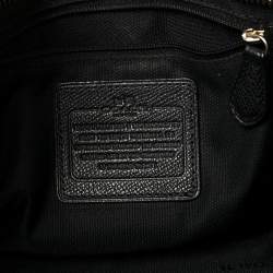 Pre Owned Coach Black Textured Leather Crosby Tote
