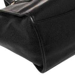 Pre Owned Coach Black Textured Leather Crosby Tote