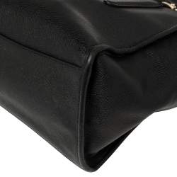 Pre Owned Coach Black Textured Leather Crosby Tote