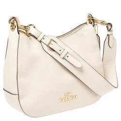 Pre Owned Coach White Leather Sutton Hobo