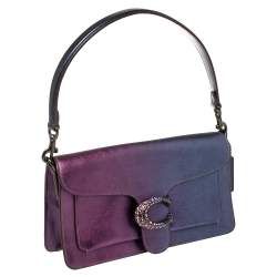 Pre Owned Coach Metallic Blue/Purple Ombre Leather Tabby Shoulder Bag