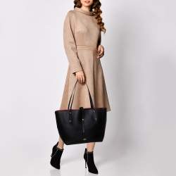 Pre Owned Coach Black Pebbled Leather Market Tote