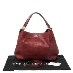 Pre Owned Coach Burnt Red Pebbled Leather Small Lexy Shoulder Bag