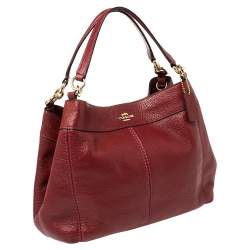 Pre Owned Coach Burnt Red Pebbled Leather Small Lexy Shoulder Bag