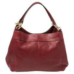 Pre Owned Coach Burnt Red Pebbled Leather Small Lexy Shoulder Bag