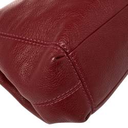Pre Owned Coach Burnt Red Pebbled Leather Small Lexy Shoulder Bag
