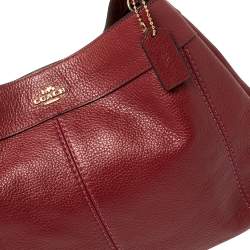 Pre Owned Coach Burnt Red Pebbled Leather Small Lexy Shoulder Bag