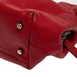Pre Owned Coach Red Pebbled Leather Edie 31 Shoulder Bag