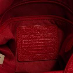 Pre Owned Coach Red Pebbled Leather Edie 31 Shoulder Bag