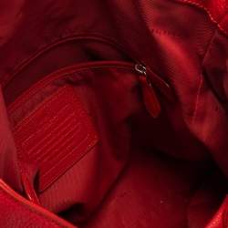 Pre Owned Coach Red Pebbled Leather Edie 31 Shoulder Bag