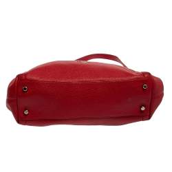 Pre Owned Coach Red Pebbled Leather Edie 31 Shoulder Bag