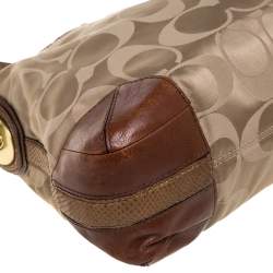 Pre Owned Coach Brown Monogram Canvas and Leather Peyton Hobo