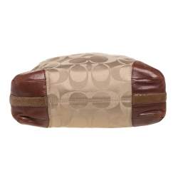 Pre Owned Coach Brown Monogram Canvas and Leather Peyton Hobo