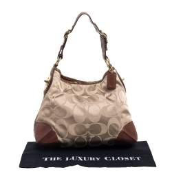 Pre Owned Coach Brown Monogram Canvas and Leather Peyton Hobo
