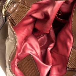 Pre Owned Coach Brown Monogram Canvas and Leather Peyton Hobo