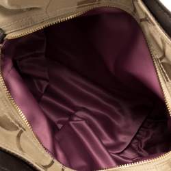 Pre Owned Coach Beige/Brown Signature Canvas and Leather Madison Maggie Hobo