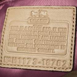 Pre Owned Coach Beige/Brown Signature Canvas and Leather Madison Maggie Hobo