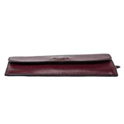 Coach Burgundy Leather Flap Continental Wallet 