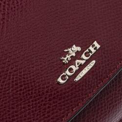 Pre Owned محفظة كوتش كونتينتال قلاب جلد حمراء داكنة / خوخية