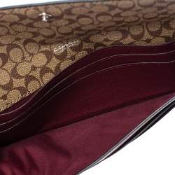 Pre Owned محفظة كوتش كونتينتال قلاب جلد حمراء داكنة / خوخية