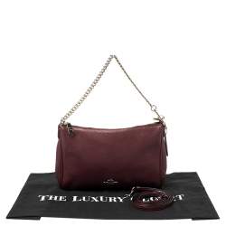 Pre Owned Coach Burgundy Leather Carrie Crossbody Bag