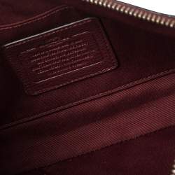 Pre Owned Coach Burgundy Leather Carrie Crossbody Bag