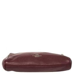 Pre Owned Coach Burgundy Leather Carrie Crossbody Bag
