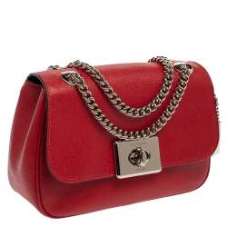 Pre Owned Coach Red Leather Mini Cassidy Shoulder Bag