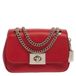 Pre Owned Coach Red Leather Mini Cassidy Shoulder Bag