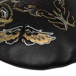 Pre Owned Coach Black/Gold Leather Tattoo Sling Bag