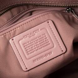Pre Owned Coach Old Rose Pebbled Leather Turn Lock Chain Tote