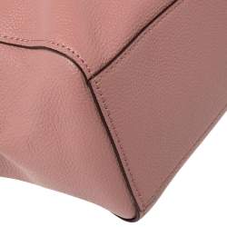 Pre Owned Coach Old Rose Pebbled Leather Turn Lock Chain Tote
