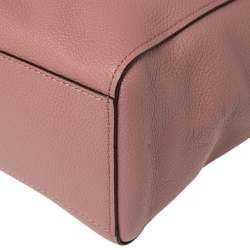 Pre Owned Coach Old Rose Pebbled Leather Turn Lock Chain Tote