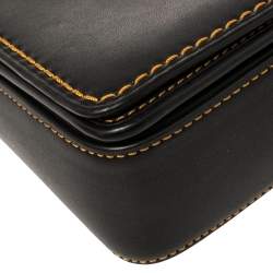 Pre Owned Coach Black Leather Dinky Crossbody Bag